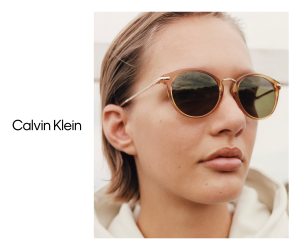 Woman wearing Calvin Klein Rounded Sunglasses