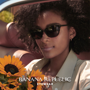 woman wearing Banana Republic glassses